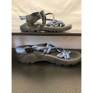 Chaco ZX/2 Blue Purple Striped Strappy Hiking Sandals Women's Size 8